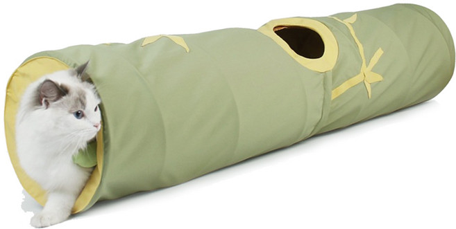 모즈펫 고양이 터널 놀이터 숨숨집 접이식, 1개, 그린