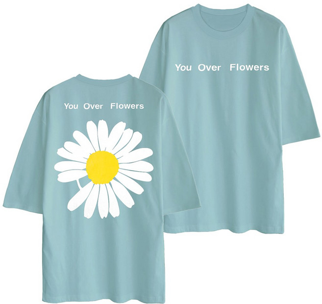 남여공용 오버블라썸 반팔 티셔츠 데일리 반소매 슬리브 반팔티 2color