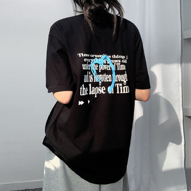 티데일리 남녀공용 타임랩스 오버핏 20수 라운드 반팔 티셔츠