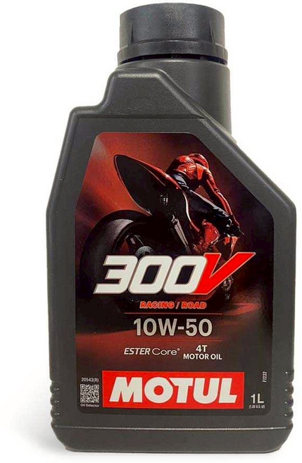 MOTUL 300V 10W-50 4T 酯類摩托車機油 1公升 賽道公路適用, 1個, 300V 10W50
