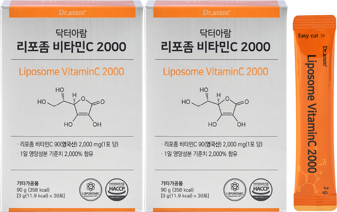 닥터아람 리포좀 비타민C 2000 분말 스틱, 2개, 90g
