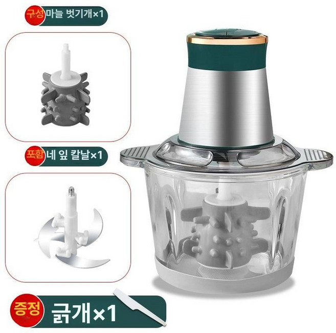 가정용 마늘탈피기 마늘 대용량 교체용 스테인리스 벗기기, 3L 유리 그릇 1개 마늘 까는 기계 + 1세트 칼, 기본 모델명/품번