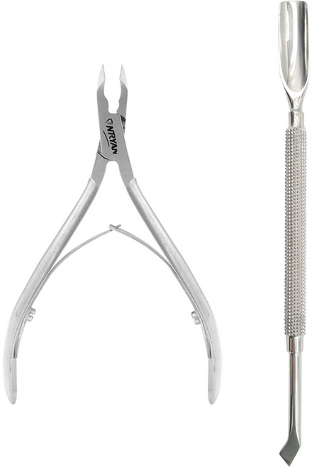 (2종세트) 네일케어세트 니퍼와 도끼형푸셔 쌍발니퍼세트, 혼합색상, 1세트