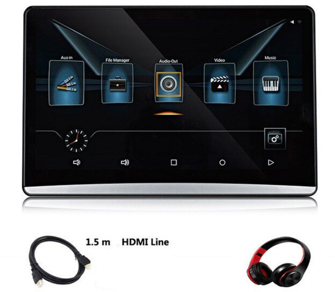 13.3 인치 4K 자동차 안드로이드 3 + 16G Headrest 비디오 플레이어 와이파이 동기화 화면 자동차 뒷좌석 T, 02 1 Monitor 1 Headset