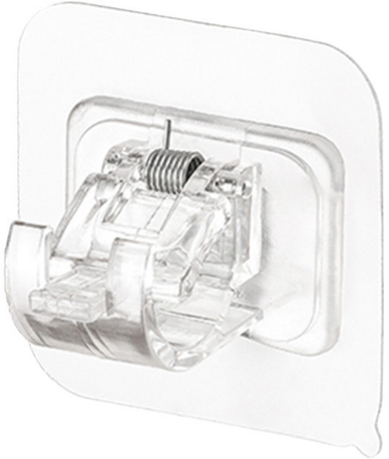 트리오즈 벽면 접착식 무타공 스프링 커튼봉 홀더, 투명, 6개