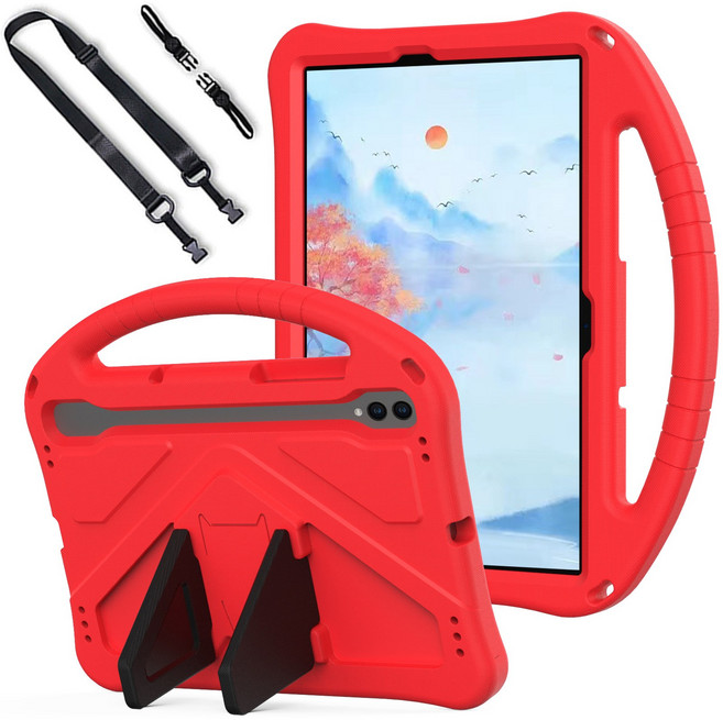 스냅케이스 갤럭시탭 메가윙 에바폼 케이스 어깨끈 포함, 레드, 1개