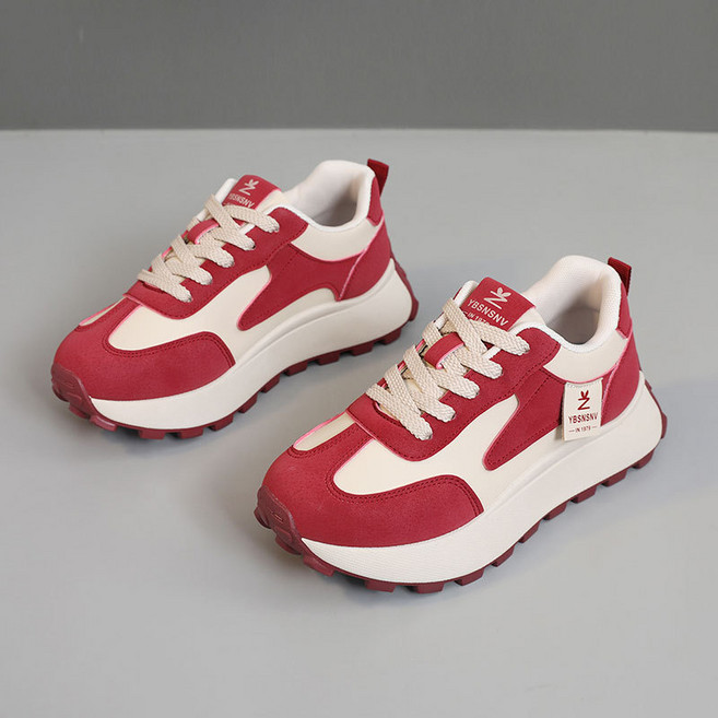 Sunsdew 여성 봄 미끄럼 방지 내마모성 캐주얼 키높이 운동화