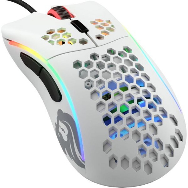Glorious PC Gaming Race 게이밍 마우스 노트북 유무선 글로리어스 모델 O 유선 67g 슈퍼라이트 허니콤 디자인 RGB 픽사트 3360 센서 오므론 스위치 양손, 무광 흰색