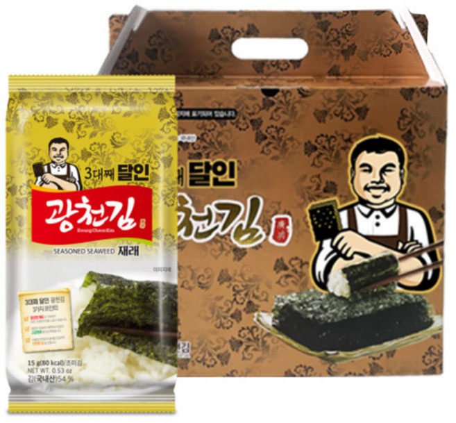 광천김 달인 8호 재래 식탁김, 15g, 12개