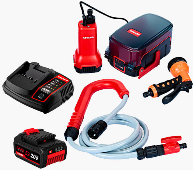 계양 KSP20L-175C 세트 충전수중펌프 20V 5.0Ah 컴팩트형 충전양수기, 1개