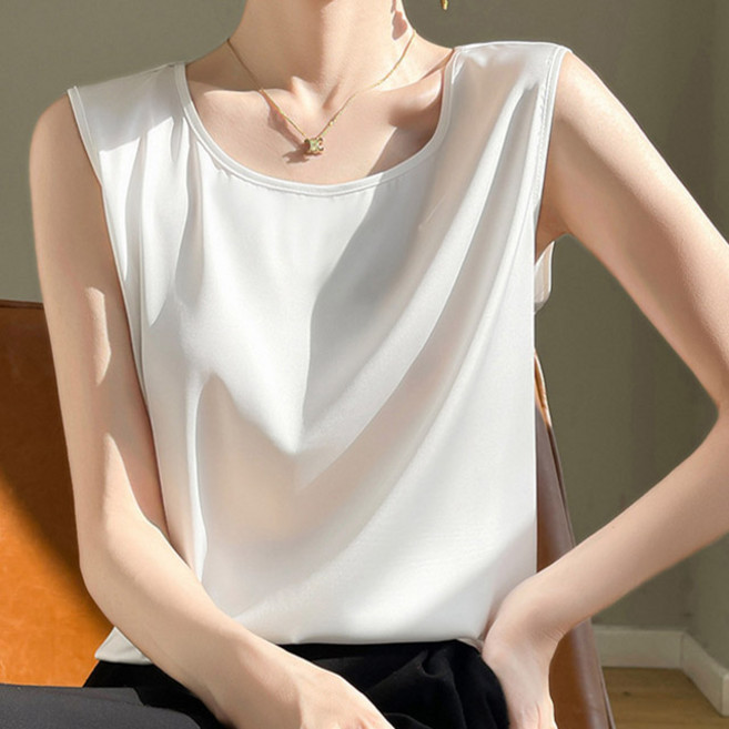 드마엘 로에브 브이넥 새틴 블라우스 슬립 나시(2 타입)