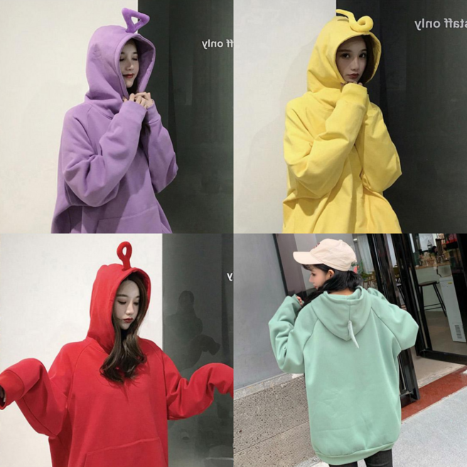 1+1(2개) Guri 텔레토비 후드티 4컬러 4사이즈 빅사이즈 반티