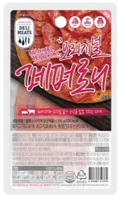 존쿡델리미트 오리지널 페퍼로니 100g 피자 토핑 재료, 1개