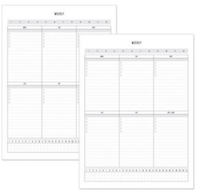 데얼스 A4 스케줄러 위클리 2p, 혼합 색상, 1개