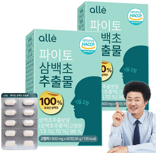 삼백초 추출물 식약청 HACCP 인증 국산 100% 파이토 알레, 2개, 60정