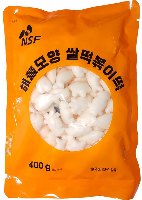 굿푸드365 우리쌀로 만든 고래 상어 거북이 오징어 해물모양 떡볶이떡 300g, 400g, 10개