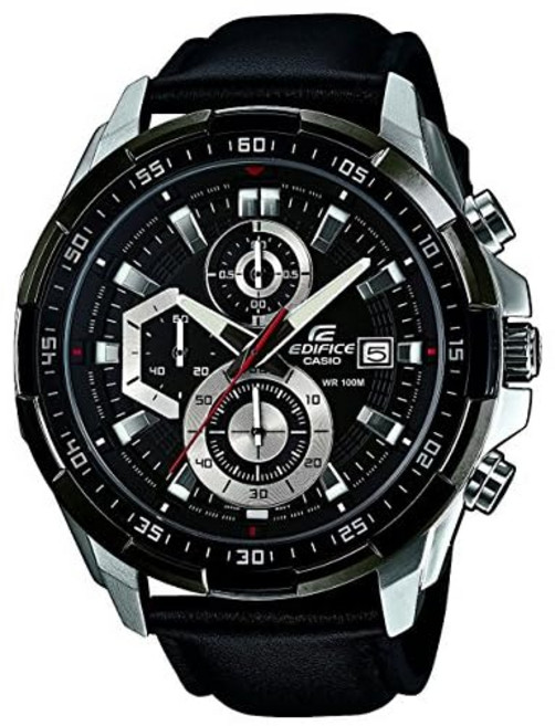 카시오 에디피스 EDIFICE 100m 방수 크로노그래프 본가죽 벨트 EFR-539L-1AVUDF 남성용 손목시계