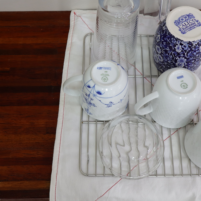 정련된 3겹 소창 순면 행주 테이블매트, 1개