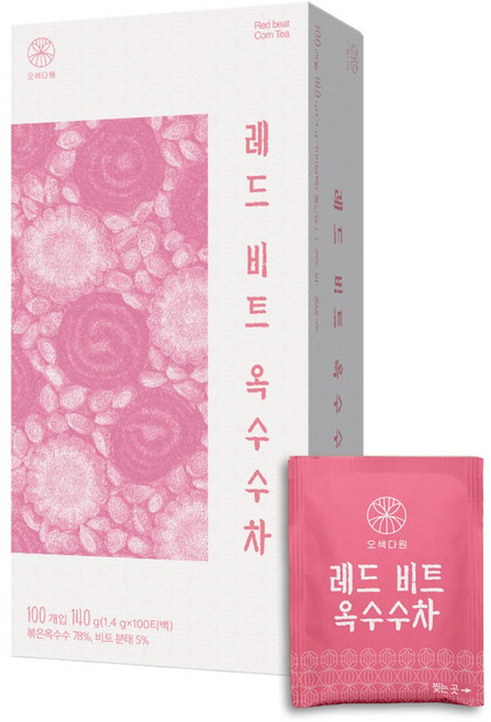 오색다원 레드비트 옥수수차, 1개, 100개입, 1.4g