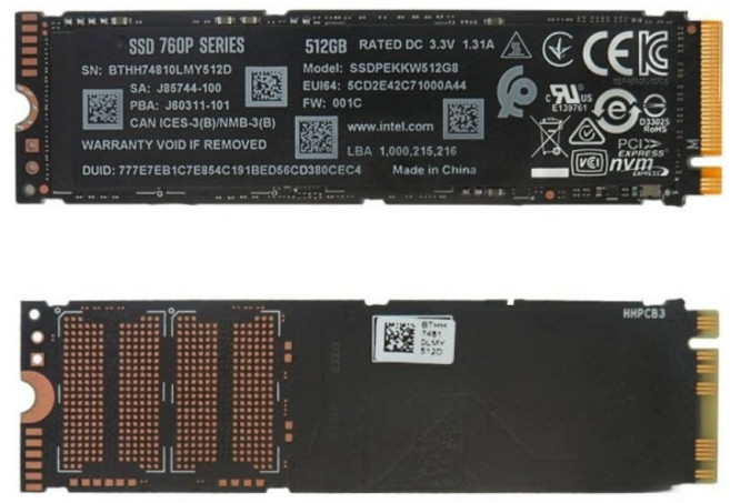 인텔 760P 512G 1T NVME M.2PCIE 3.0m2 SSD 노트북 데스크탑 내장 하드 드라이브, 02 760P 512G