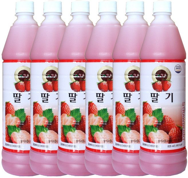 청솔 딸기 농축액, 835ml, 6개