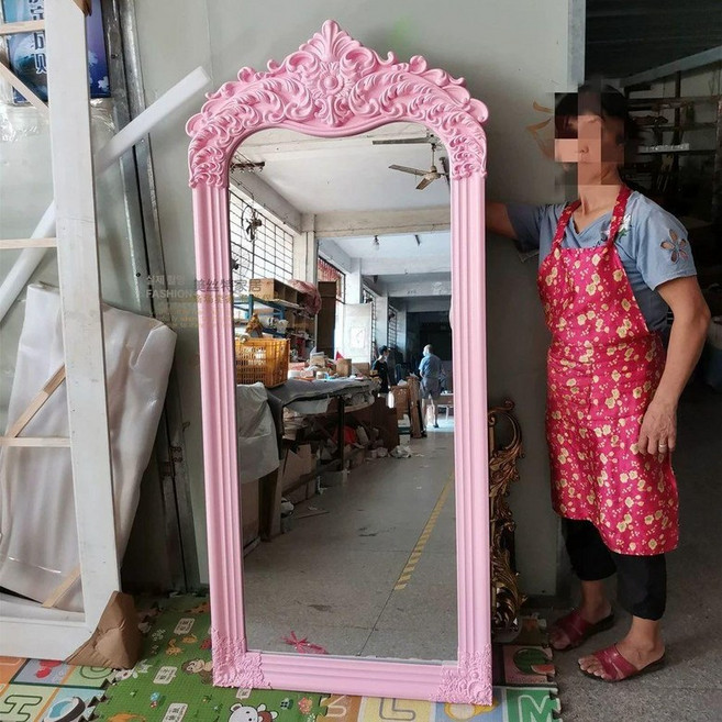 현관 대형 거울 공주 카페 미용실 비정형 앤틱, 기타, 아니오, 간단한 나무 지지대 추가