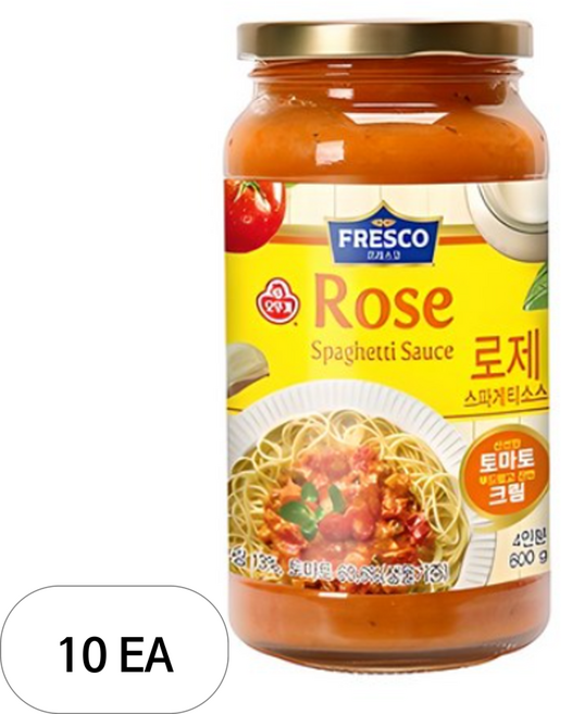 오뚜기 프레스코 로제 스파게티 소스, 600g, 10개