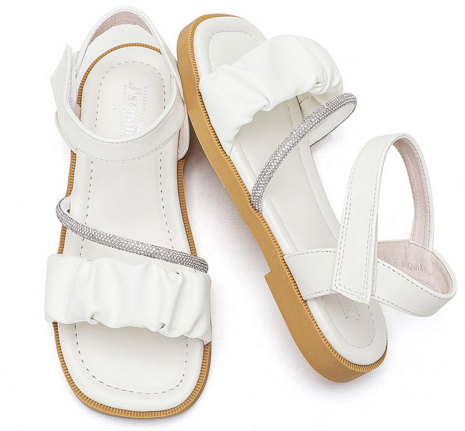 달콩슈 여아용 큐빅 곱창 사각코 샌들 DKC559