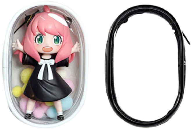 기미제로 인형파우치 키링 PVC케이스 보관함, 1개, 화이트