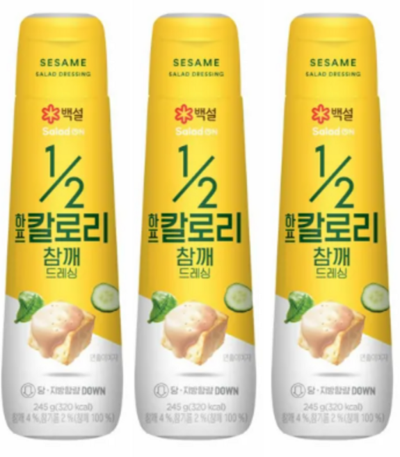 백설 하프칼로리 참깨 드레싱, 245g, 3개