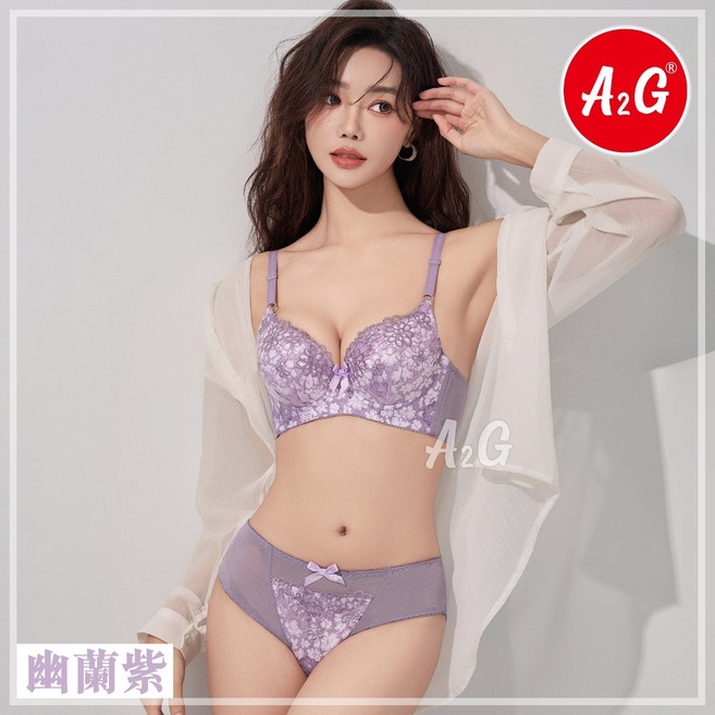 A2G 刺繡薄襯內衣褲組 NO.1372