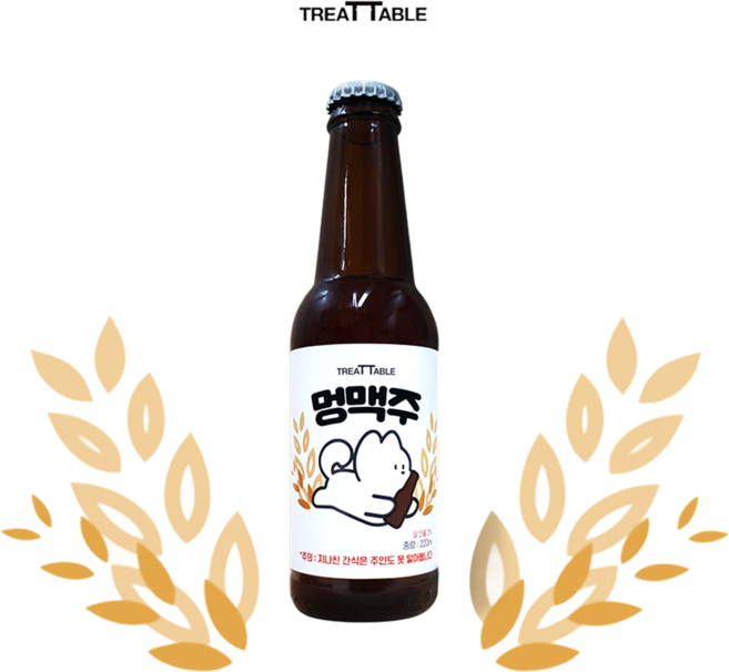 멍소주 멍맥주 멍와인 멍걸리 강아지 전용 무알콜 술 비타민 수제간식 인싸템, 멍맥주 220ml 1병, 220ml, 1개