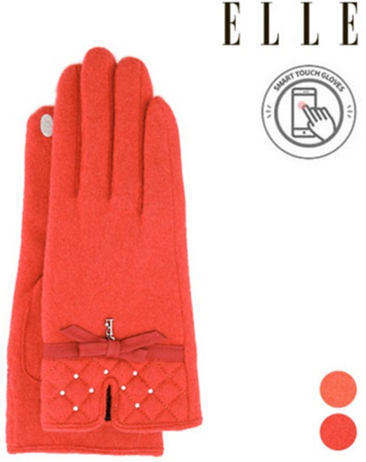 [엘르]여성 직모 장갑 핫피스누빔리본 ELW14004OR