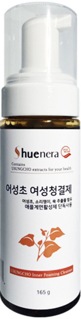 knh 슈네라 어성초 여성청결제 165g 소리쟁이 쑥 첨가 애플계면100%, 1개