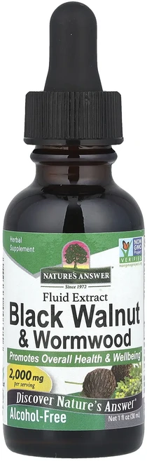 Nature's Answer 흑호두 및 약쑥 액상 추출물 알코올 무함유 2000mg 30ml(1fl oz), NaturesAnswer흑호두및약쑥액상추출물알코올무함유, 1개, 30ml - 쿠팡