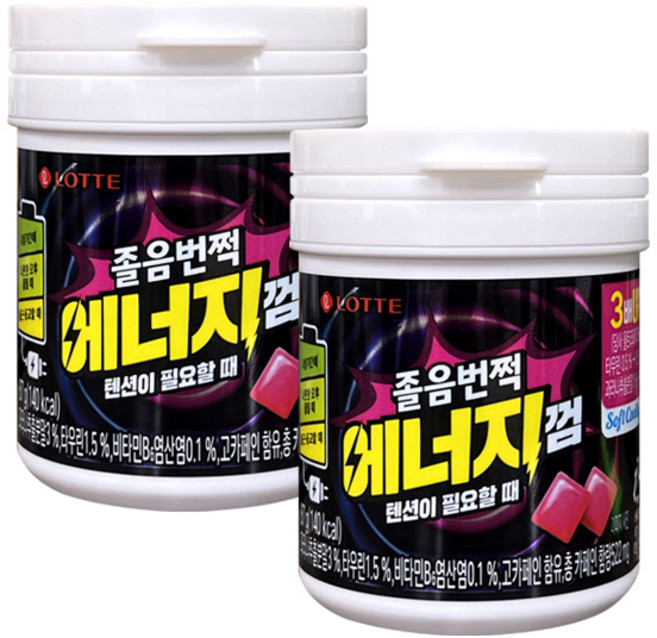 롯데웰푸드 졸음번쩍껌 에너지, 87g, 2개