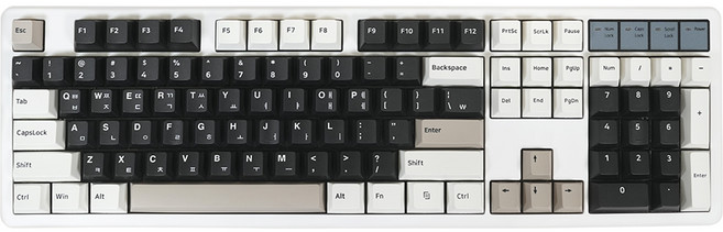 큐센 Q104 PBT V1 유선 무선 블루투스 기계식 키보드 크림치즈 크림치즈축, DT35 104 PBT V1