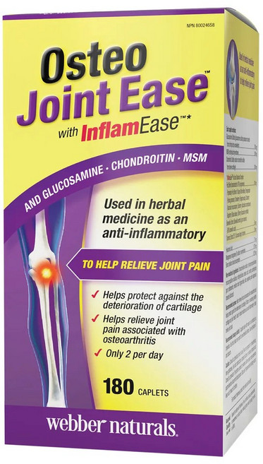 캐나다 웨버내추럴 오스테오 조인트 이즈 Osteo Joint Ease 글루코사민 콘드로이친 [캐나다 소싱 및 직배송], 180정, 1개