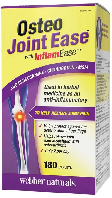 캐나다 웨버내추럴 오스테오 조인트 이즈 Osteo Joint Ease 글루코사민 콘드로이친 [캐나다 소싱 및 직배송], 180정, 1개 - 쿠팡