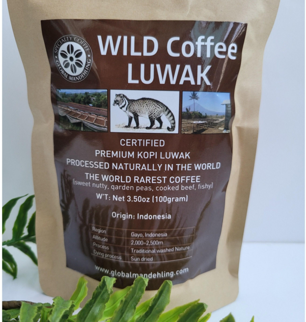 야생루왁원두커피(분쇄않한상태) NET100g 커피전문기업 Sumatra 해발2천미터에서 야생에서 수거됀 #버킷리스트에서 잭니콜슨이 꼭 마셔봐야 할 커피로 더욱 유명해진 커피 입니다, 분쇄안한상태, 100g, 1개