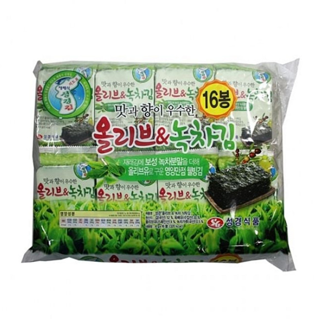 성경올리브녹차식탁김(4gx16봉)X8개(1박스) gaj*6881wh, 본상품선택, 1