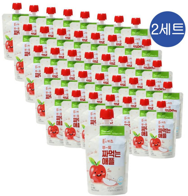풀무원 풀스키즈 쭈욱 짜먹는 애플 워터젤리, 100ml, 80개