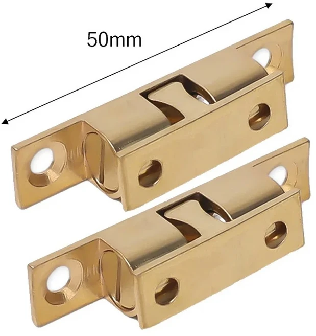 더블 래치 장력 옷장 스프링 도어 롤러 래치 황동 가구 도어 래치 가능한 조절 캐비닛 1PCS 캐치, Gold 50mm, 1개 - 쿠팡