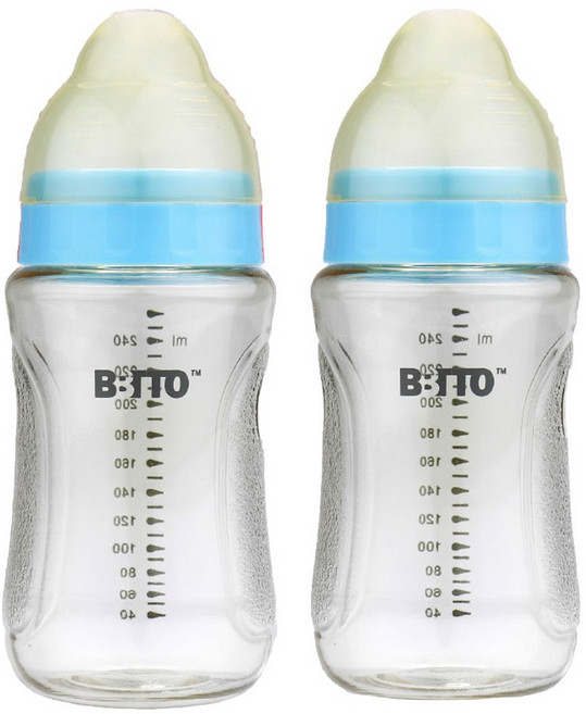 비비또 PES 젖병 260ml 노꼭지 (빨대컵 사용 가능 손잡이 포함), 블루(노꼭지), 2개