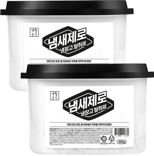 생활공식 제올라이트 냄새제로 냉장고 탈취제 본품, 2개, 300g