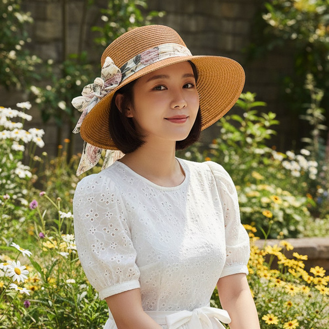 루타미 로지 플로럴 리본 스트로햇