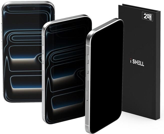 아이쉘 아이폰 ESD 사생활보호 강화유리 풀커버 액정 보호 필름, 2개