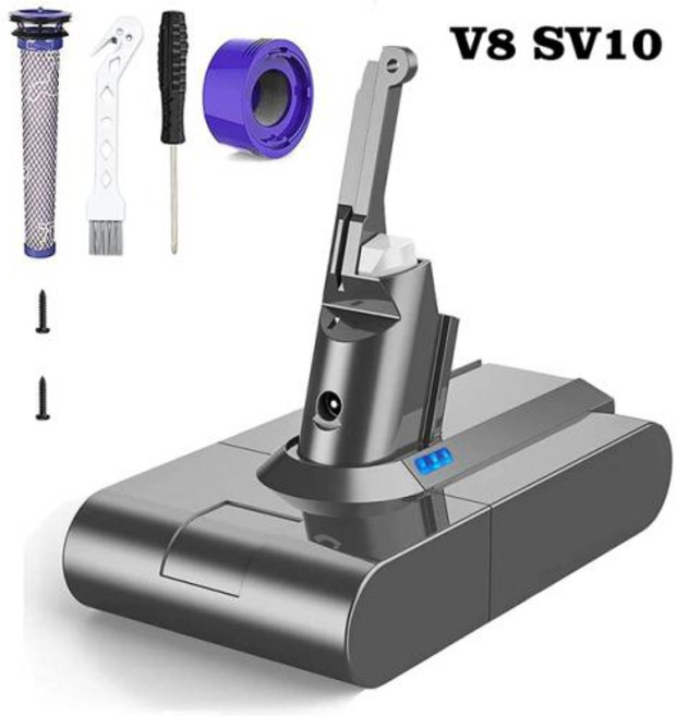 다이슨 호환 V7 V8 V10 V6 용 교체 배터리 216V 리튬 이온 필터 포함 휴대용 진공 청소기 6000mAh, 1개