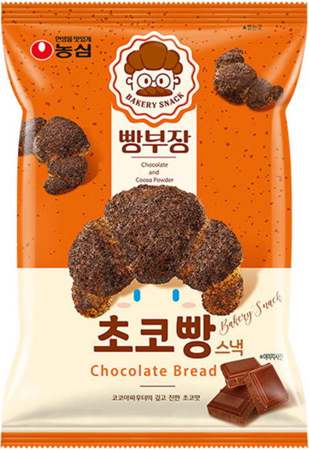 농심 빵부장 초코빵스낵, 55g, 19개