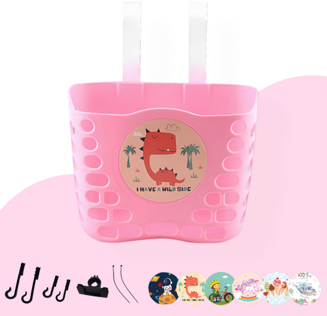 비블로아 플라스틱 킥보드 자전거 바구니 멀티 걸이형 고리형 고정형, 핑크, 1개